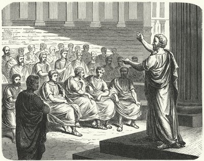 Demosthenes puhuu Philip II Makedonialaista vastaan tekijältä German School