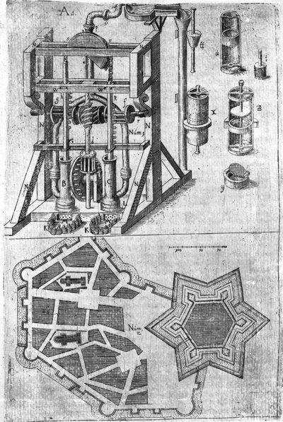 Suunnitelma linnoitusta varten Harmony in Fortalitatis Constructis, Defendensis & Oppugnandis, Wendelin Schildknecht, s. 120, julkaistu 1652 tekijältä German School