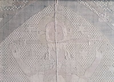 Yksityiskohta alttarikankaasta, jossa on Kristus of the Apocalypse, 1300-luvun toinen puoli (pellava) tekijältä German School