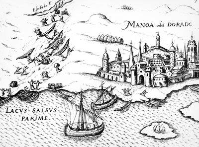 Eldorado, kuvitus Regni Guianaesta, G. Raleigh, 1594-96 tekijältä German School