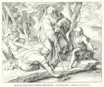 Elia ja nuoret profeetat, 2 Kings, ch vi, ver 6, 7 (kaiverrus) tekijältä German School