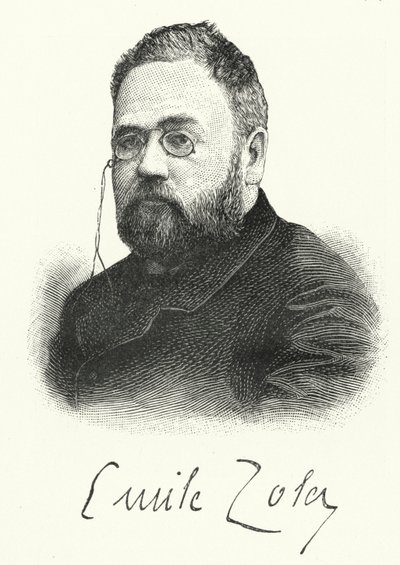 Emile Zola, ranskalainen kirjailija ja näytelmäkirjailija (litho) tekijältä German School