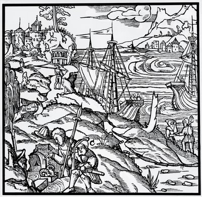 Kaiverrus De re metallicasta (Metallien luonteesta), Georg Pawer tai Georgius Agricola (1494-1555) tekijältä German School