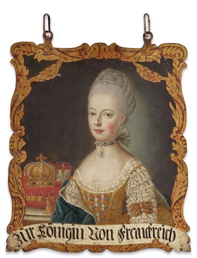 Kyltti Marie-Antoinette, vuoden 1774 jälkeen (öljy metallille) tekijältä German School