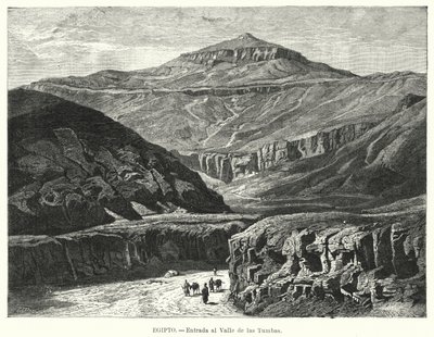 Sisäänkäynti Kuninkaiden laaksoon, Egypti (litho) tekijältä German School