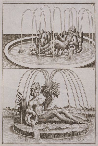 Suihkulähteet, Georg Andreas Bocklerin (1617-85) Architectura Curiosa Nova, julkaistu 1704 tekijältä German School