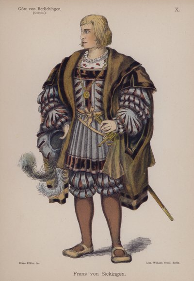 Franz von Sickingen, Goethen teoksesta Gotz von Berlichingen (värilitho) tekijältä German School
