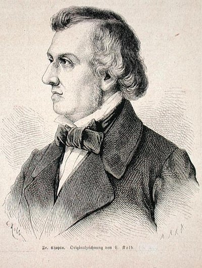 Frederic Chopin (1810-49) 1870 (kaiverrus) tekijältä German School