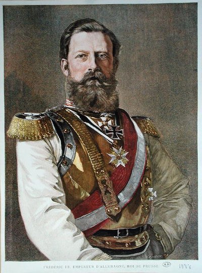 Frederick III (1831-88) 1888 (väri litho) tekijältä German School