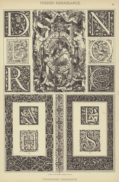 Ranskan renessanssi, typografiset koristeet (värilitho) tekijältä German School