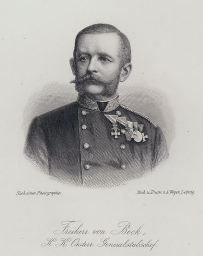 Friedrich von Beck-Rzikowsky, itävaltalainen kenraali (kaiverrus) tekijältä German School