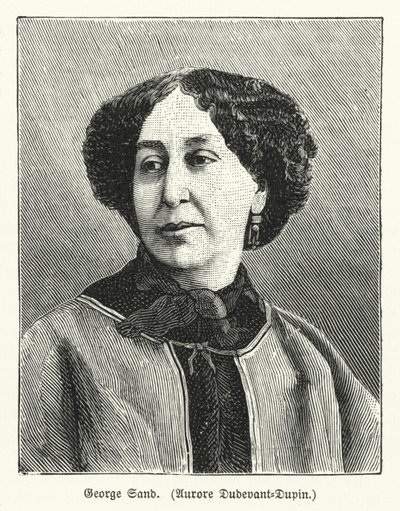 George Sand, ranskalainen kirjailija (litho) tekijältä German School
