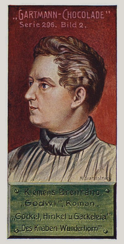 Saksalaiset romantikot: Klemens Brentano (värilitografia). tekijältä German School