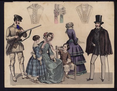Saksalainen muotilautanen, 1800-luvun puoliväli (värikaiverrus) tekijältä German School