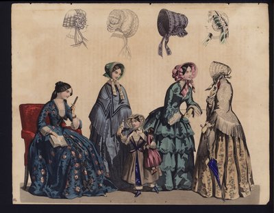 Saksalainen muotilautanen, 1800-luvun puoliväli (värikaiverrus) tekijältä German School