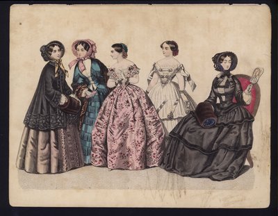 Saksalainen muotilautanen, 1800-luvun puoliväli (värikaiverrus) tekijältä German School