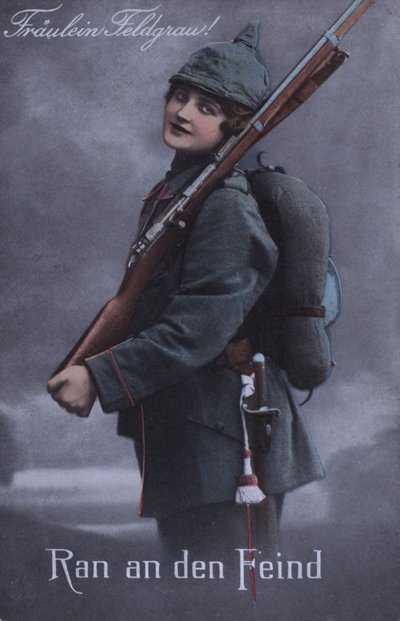 Saksalaistyttö sotilaspuvussa (värillinen kuva) tekijältä German School