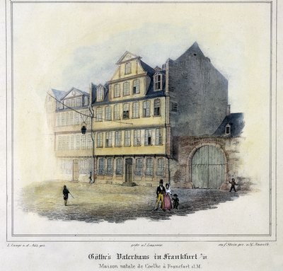 Goethen talo Frankfurtissa (väri litho) tekijältä German School