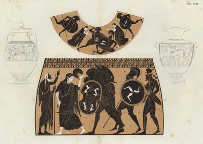 Kreikkalainen maljakkomaalaus (väri litho) tekijältä German School