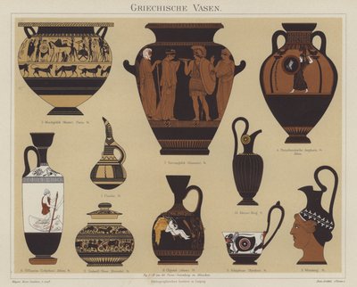 Kreikkalaiset maljakot (väri litho) tekijältä German School