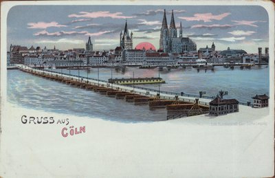 Kölnin onnittelukortti, ennen vuotta 1900 tekijältä German School