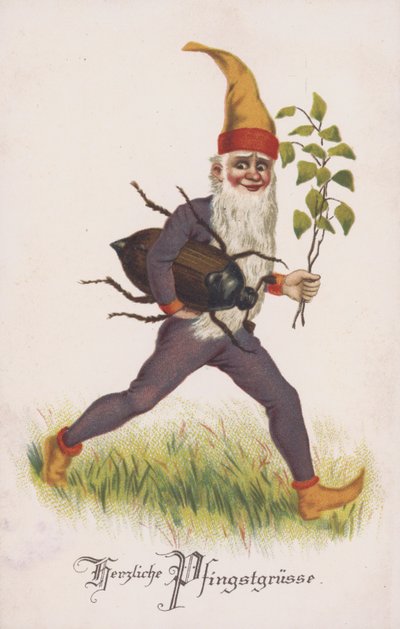 Tervehdyskortti helluntain tai helluntaipäivän kunniaksi. (chromolitho) tekijältä German School