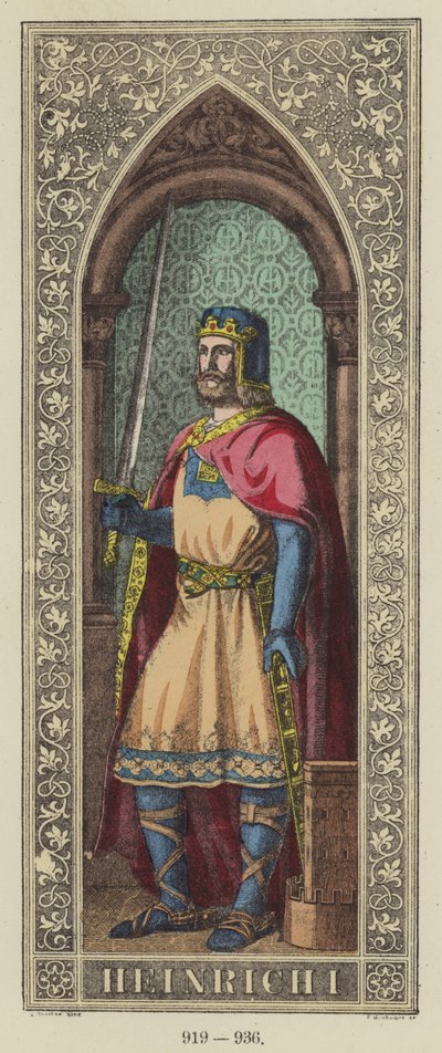 Heinrich I, 919-936 (värikaiverrus) tekijältä German School
