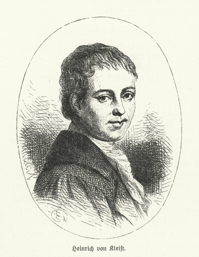 Heinrich von Kleist, saksalainen runoilija, näytelmäkirjailija, kirjailija ja novellikirjailija (litho) tekijältä German School