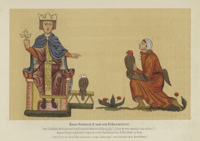 Pyhän Rooman keisari Frederick II ja hänen haukkojen mestari, 1200-luku tekijältä German School