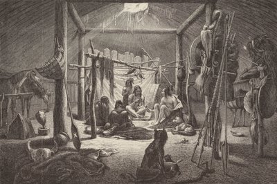 Pohjois-Amerikan intiaanipäällikön kota (kaiverrus) tekijältä German School