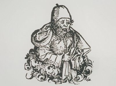 Ihanteellinen muotokuva Guido Bonatista, kopio Hartmann Schedelin Liber Chronicarumin kuvituksesta, 1493, käytetty kirjassa A History of Magic 1800-luvun lopulla. tekijältä German School