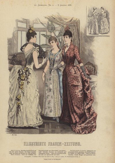 Illustrirte Frauen-Zeitungin kuvitus (värilitho) tekijältä German School