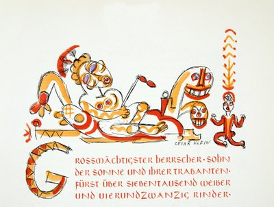 Kuvitus teoksesta Styl, pub.1922 (pochoir-painatus). tekijältä German School