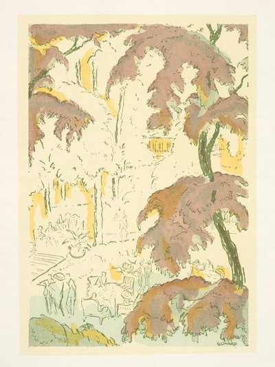 Kuvitus teoksesta Styl, pub.1922 (pochoir-painatus). tekijältä German School