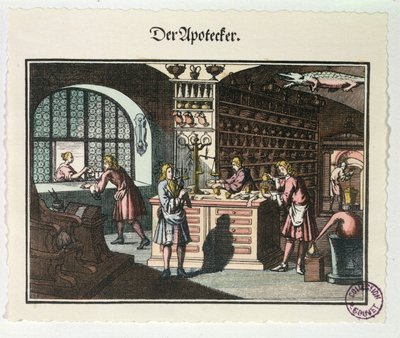 Apteekin sisustus, n. 1700 tekijältä German School