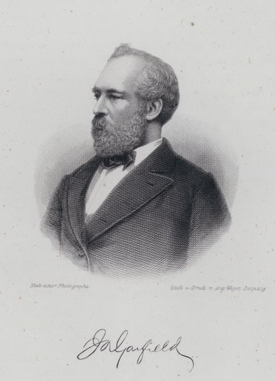 James A Garfield, yhdysvaltalainen poliitikko ja Yhdysvaltain 20. presidentti (kaiverrus) tekijältä German School