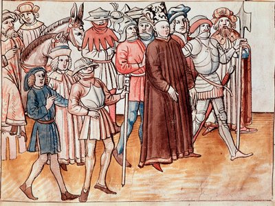 Jan Hus vangitaan ja tuomitaan paaluun (Miniature tekijältä German School