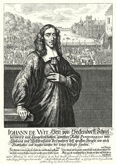 Johan de Witt, hollantilainen poliitikko (kaiverrus) tekijältä German School