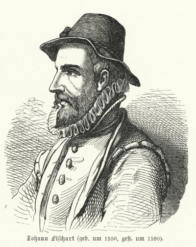 Johann Fischart, saksalainen kirjailija ja satiiri (kaiverrus) tekijältä German School