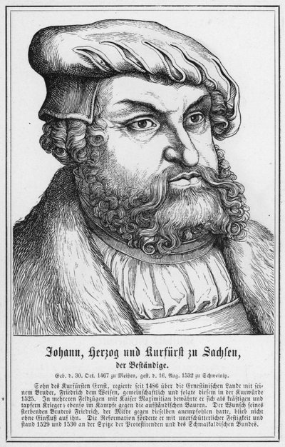 Johann, Saksin herttua ja vaaliruhtinas, Kestävä (kaiverrus) tekijältä German School