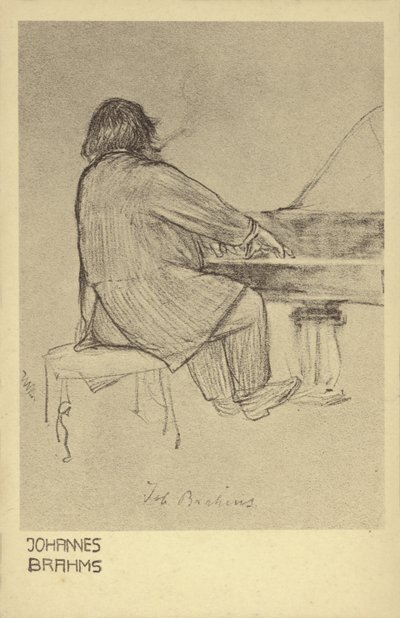 Johannes Brahms soittaa pianoa tekijältä German School