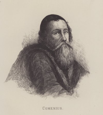 John Amos Comenius, tšekkiläinen filosofi, teologi ja koulutusaktivisti (litho) tekijältä German School