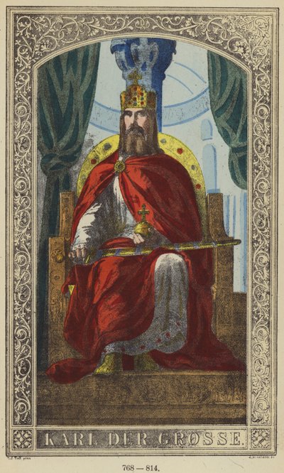 Karl Der Grosse, 768-814 (värikaiverrus) tekijältä German School