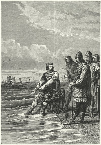 King Canute ja aallot (kaiverrus) tekijältä German School