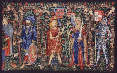 Kuninkaat, aateliset ja ritarit, kuvakudos, Basel, n.1490 (värilitro). tekijältä German School