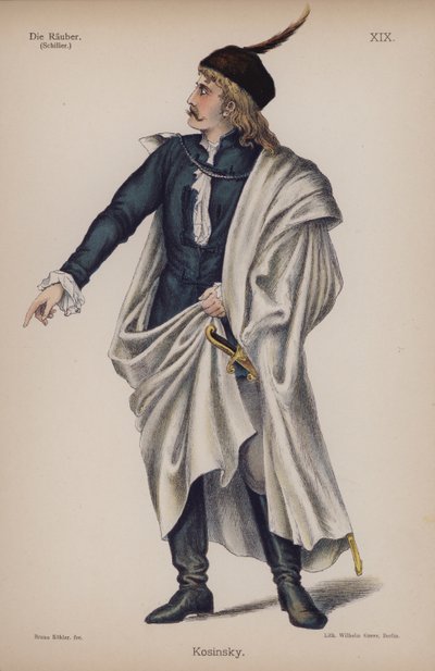 Kosinsky, Friedrich Schillerin teoksesta Die Rauber (The Robbers) (värilitho) tekijältä German School