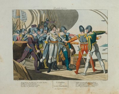 Maata, maata! Christopher Kolumbuksen saapuminen Amerikkaan, julkaisija Friedrich Campe, Nürnberg, n. 1820 tekijältä German School