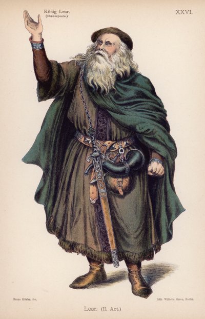Lear, Britannian kuningas, Shakespearen King Learista (värilitho) tekijältä German School
