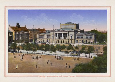 Leipzig, Augustusplatz ja Neues Theater (värilitro). tekijältä German School