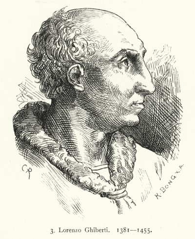 Lorenzo Ghiberti, Firenzen varhaisrenessanssin taiteilija, joka suunnitteli Firenzen kastekappelin pronssiset ovet (kaiverrus) tekijältä German School